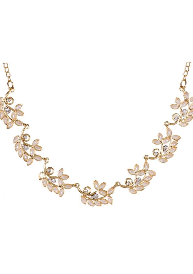 White Gold Plated Brass Jewellery Set - Indya
