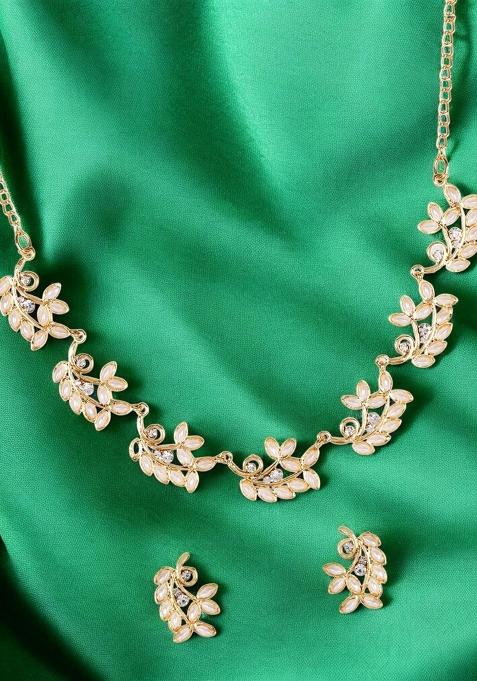 White Gold Plated Brass Jewellery Set