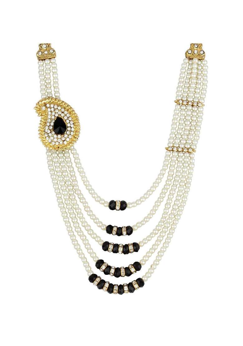 White Gold Plated Brass Jewellery Set - Indya