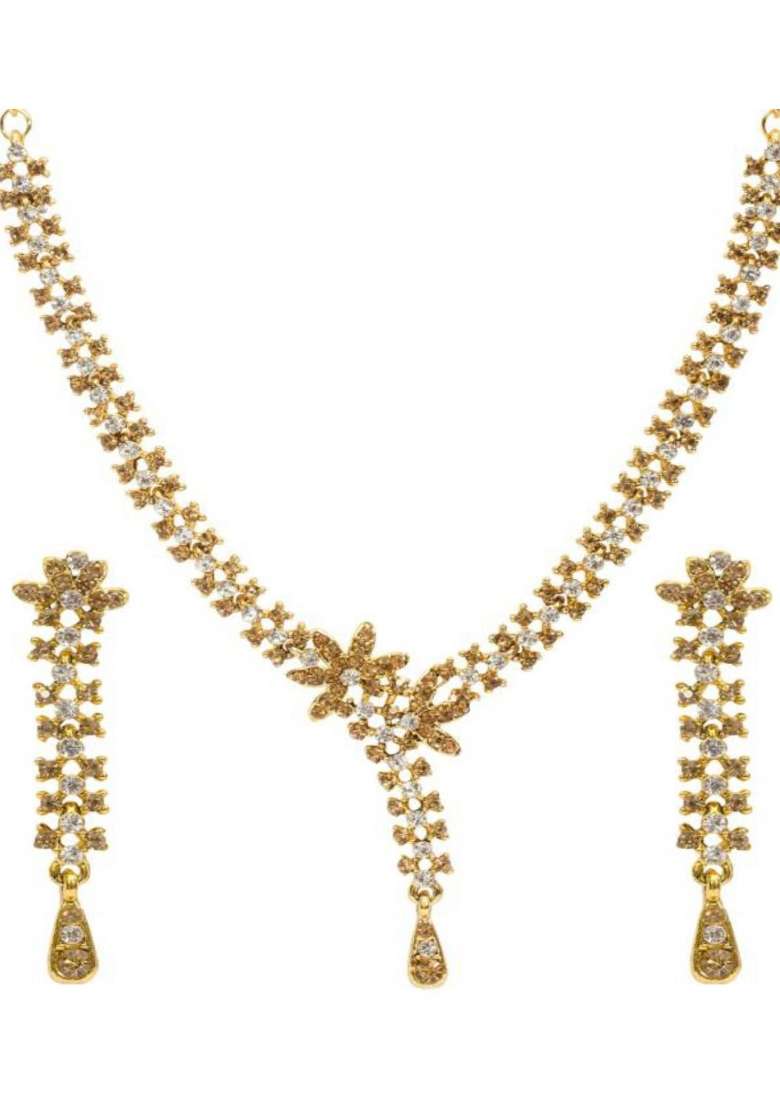 Gold Plated Brass Jewellery Set - Indya