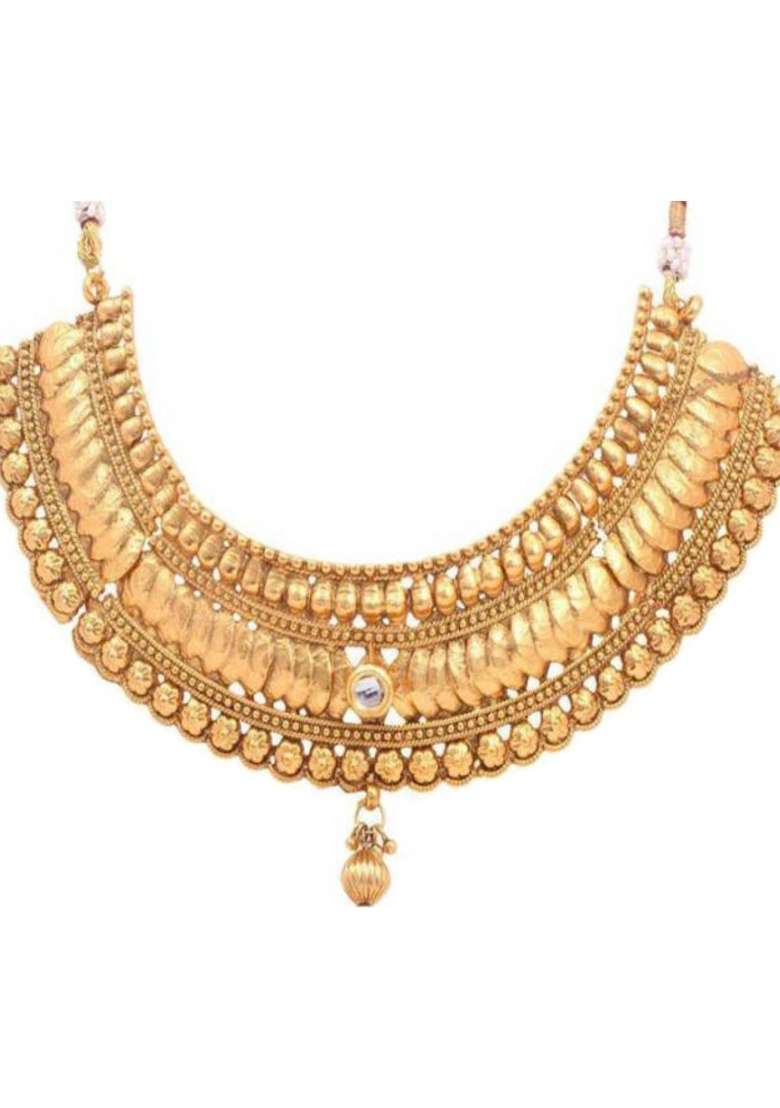 Gold Plated Brass Jewellery Set - Indya