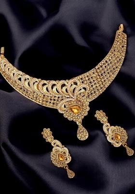 Gold Plated Brass Jewellery Set - Indya