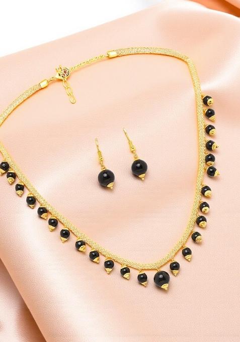 Black Gold Plated Brass Jewellery Set