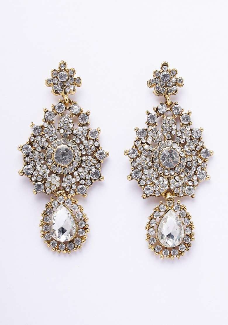 White Gold Plated Brass Jewellery Set - Indya