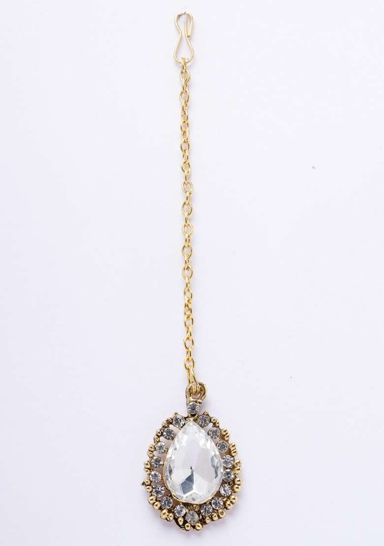 White Gold Plated Brass Jewellery Set - Indya