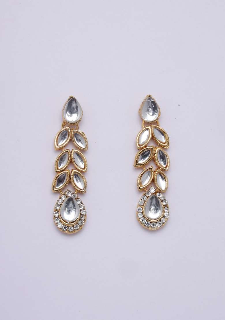 White Gold Plated Brass Jewellery Set - Indya