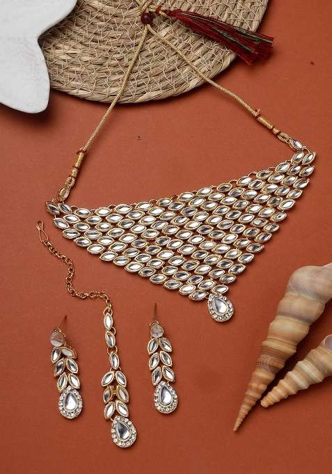 White Gold Plated Brass Jewellery Set