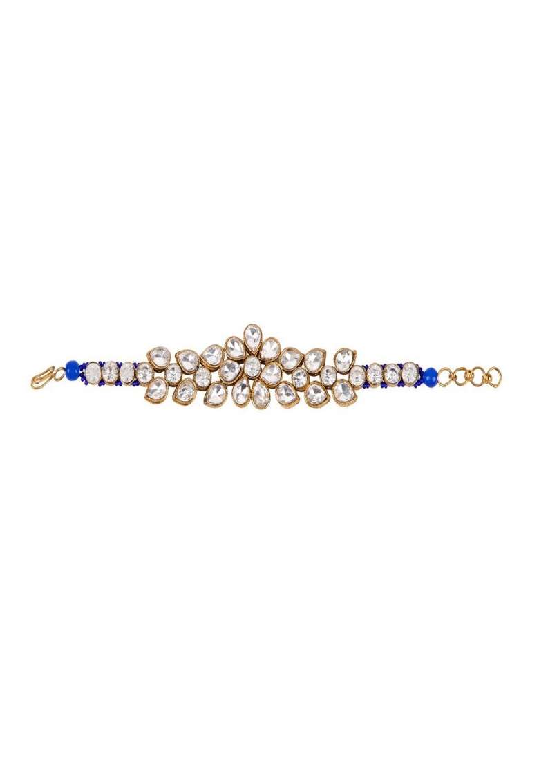 Blue Gold Plated Brass Jewellery Set - Indya