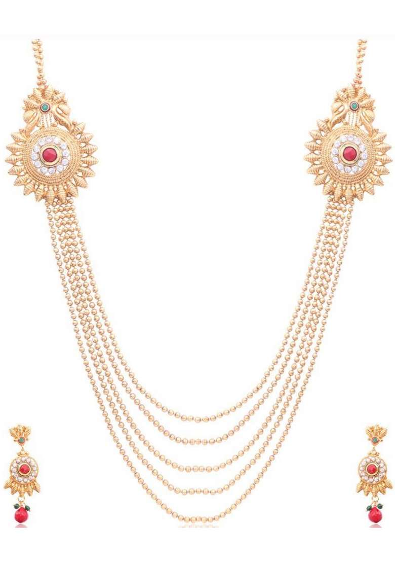 Gold Plated Brass Jewellery Set - Indya