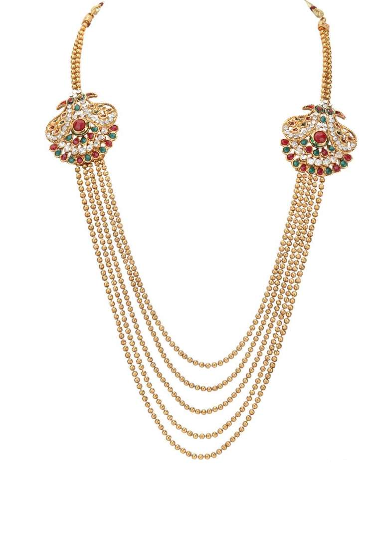 Multicolor Gold Plated Brass Jewellery Set - Indya