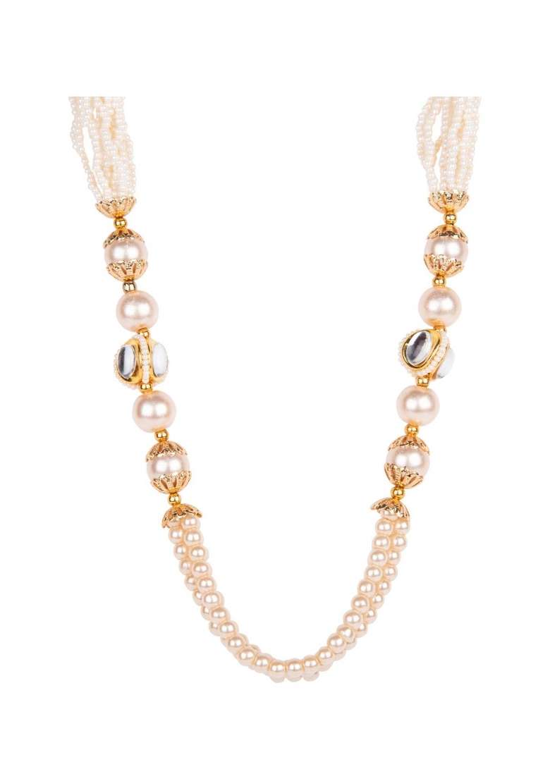 White Gold Plated Brass Jewellery Set - Indya