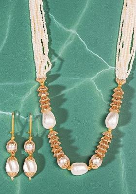 White Gold Plated Brass Jewellery Set