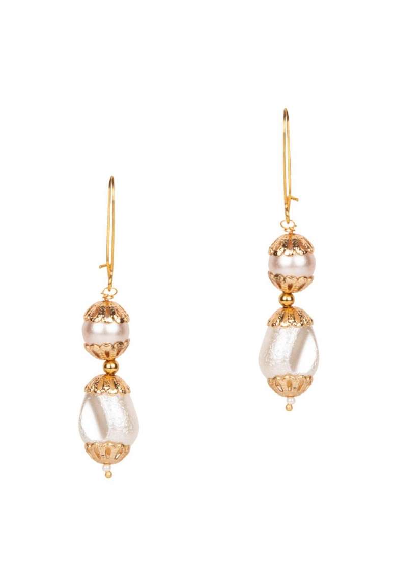 White Gold Plated Brass Jewellery Set - Indya