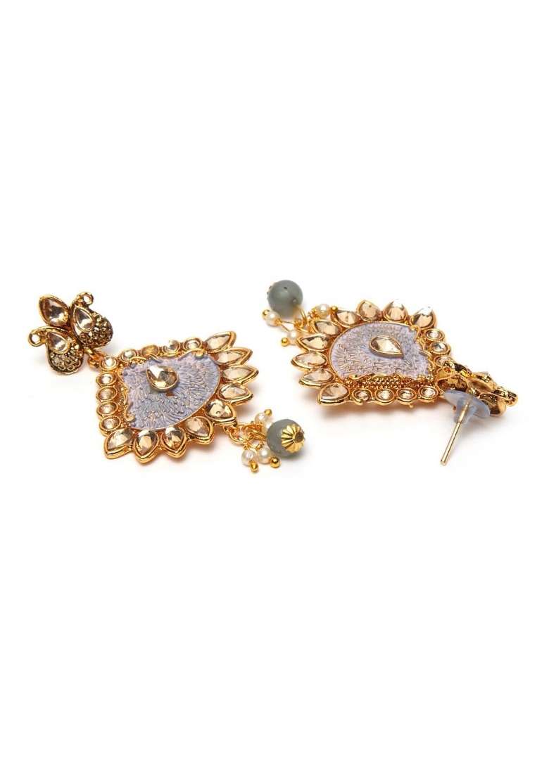 Grey Gold Plated Brass Jewellery Set - Indya