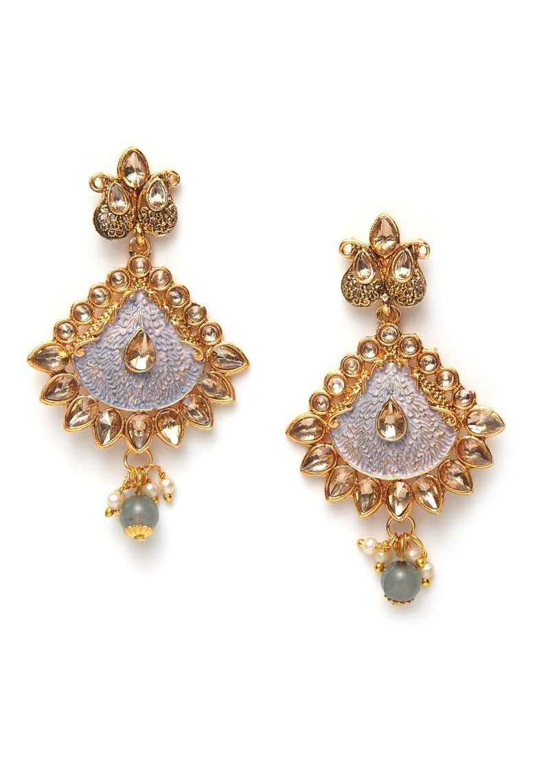 Grey Gold Plated Brass Jewellery Set - Indya