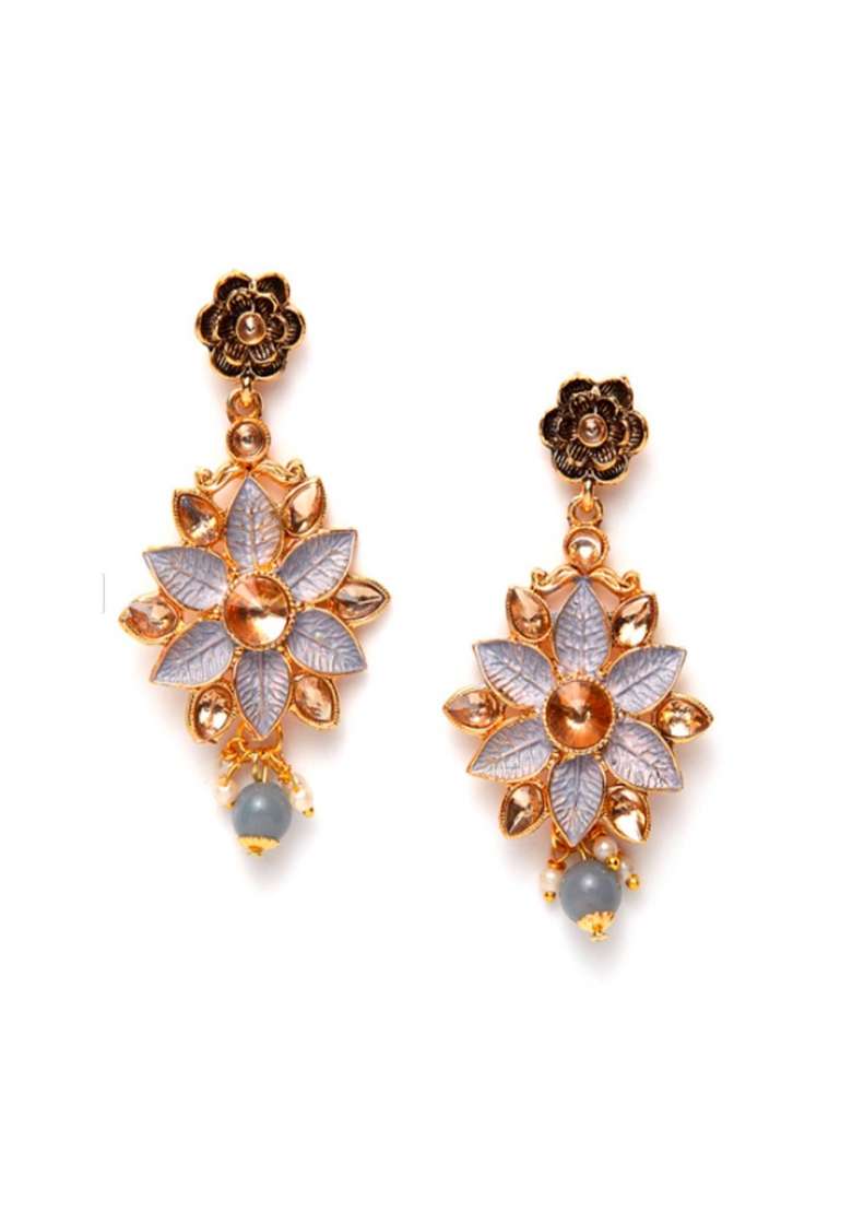 Grey Gold Plated Brass Jewellery Set - Indya