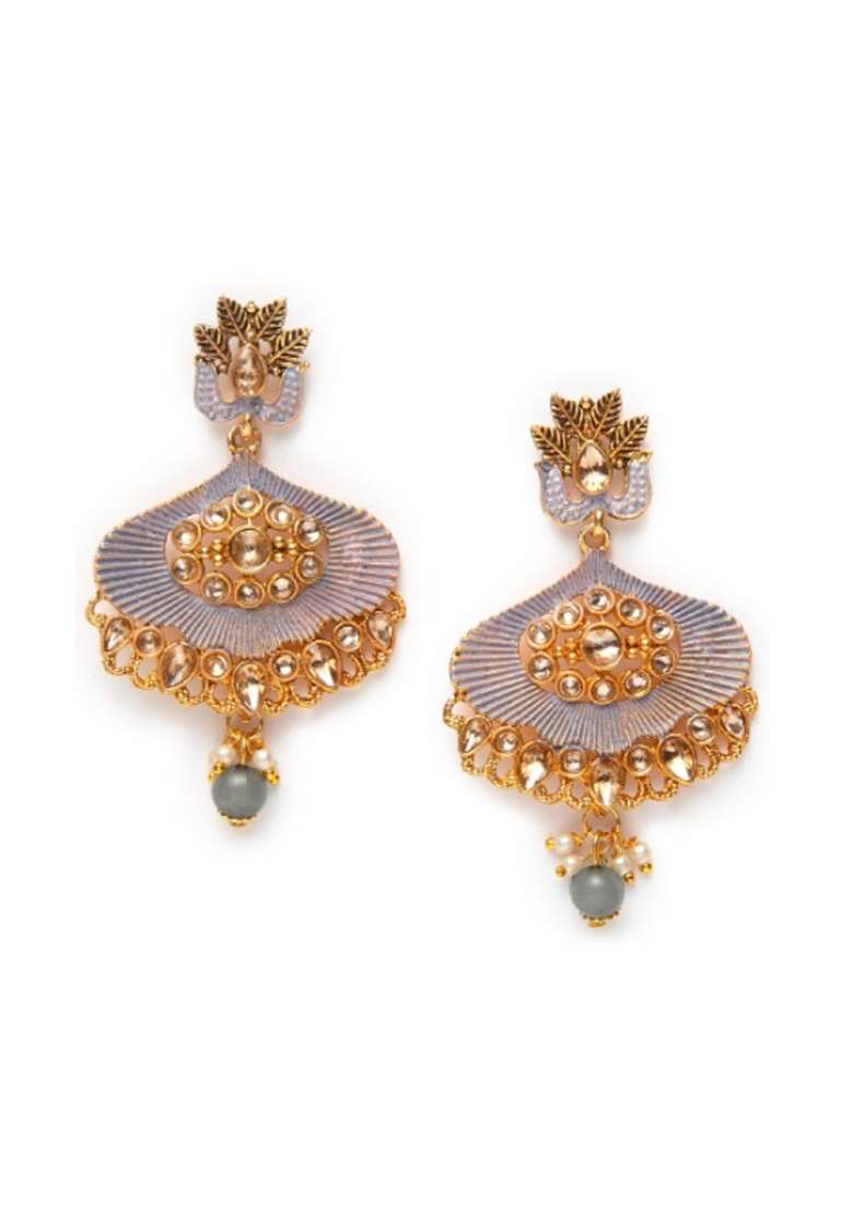 Grey Gold Plated Brass Jewellery Set - Indya