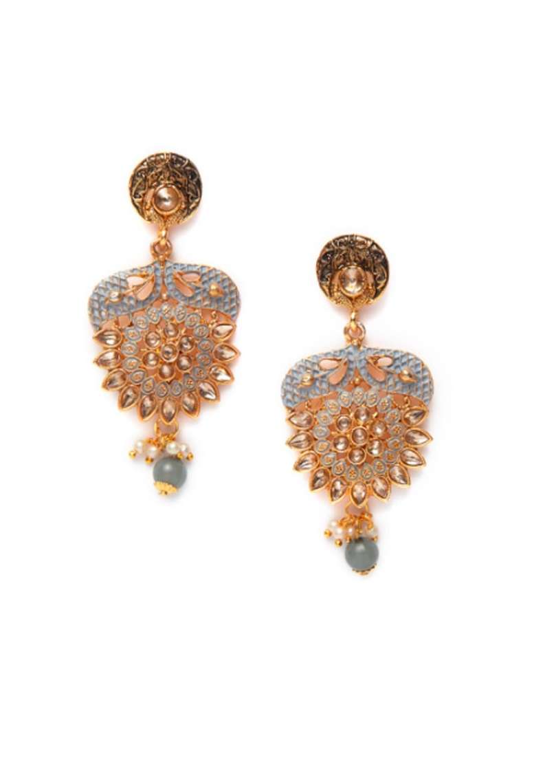 Grey Gold Plated Brass Jewellery Set - Indya