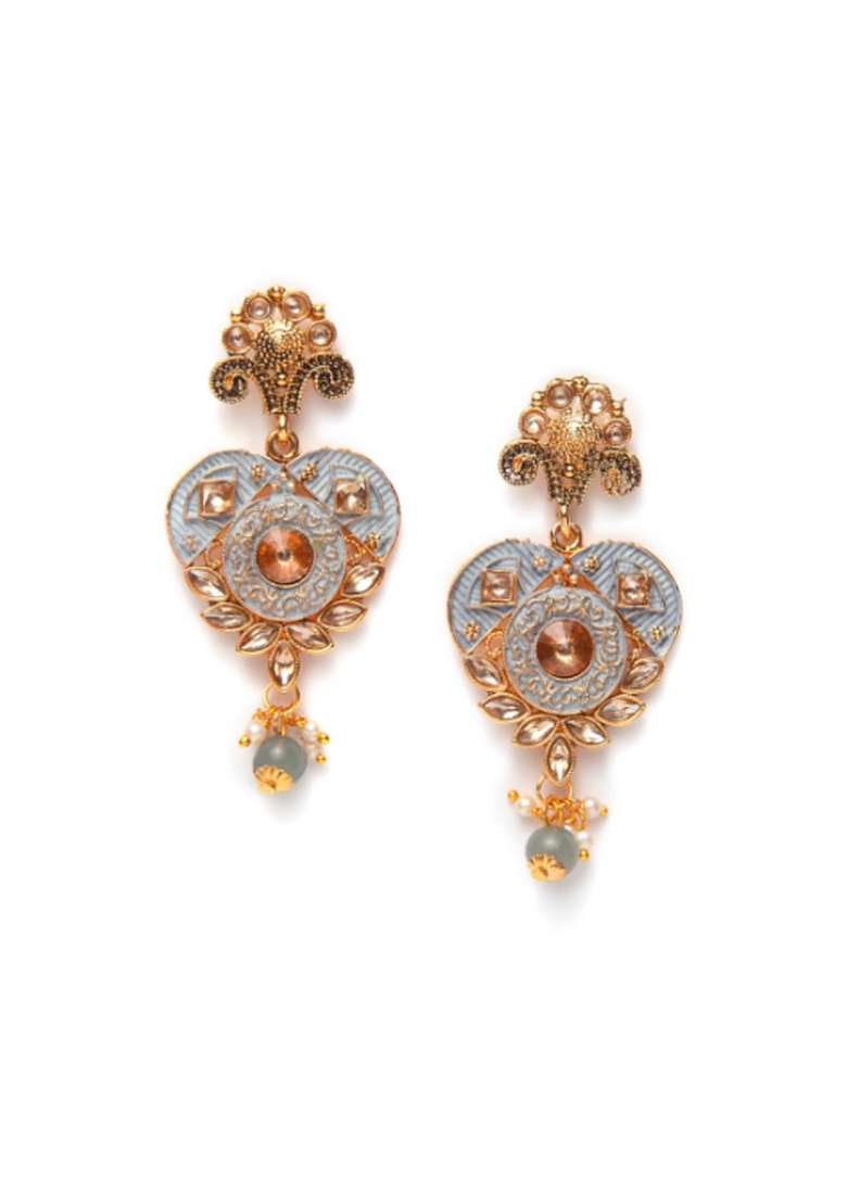 Grey Gold Plated Brass Jewellery Set - Indya