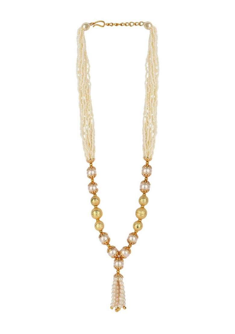 White Gold Plated Brass Jewellery Set - Indya