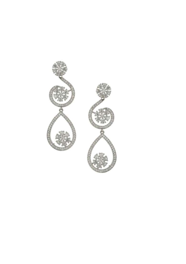 White Silver Plated Brass Jewellery Set - Indya