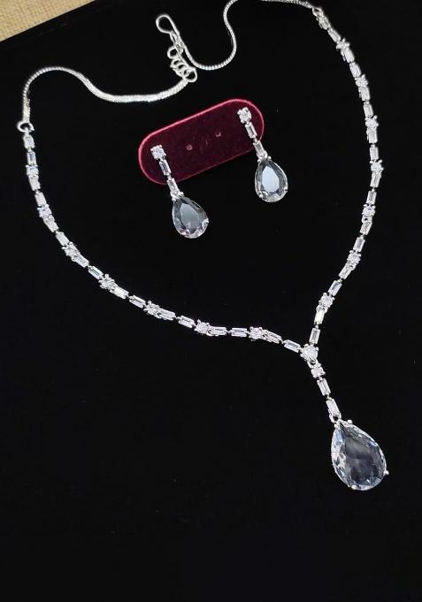 Silver Fancy Alloy Necklace Set