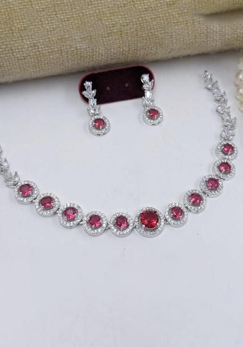 Red Fancy Alloy Necklace Set