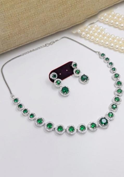 Green Fancy Alloy Necklace Set