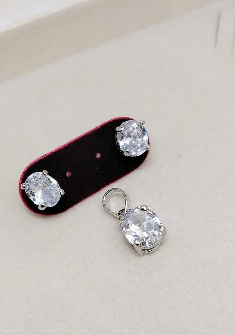 Silver Fancy Alloy Pendant Set