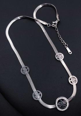 Silver Fancy Alloy Pendant Set