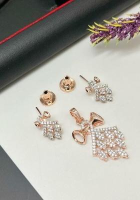 Rose Gold Fancy Alloy Pendant Set