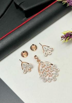 Rose Gold Fancy Alloy Pendant Set