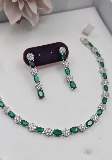 Green Fancy Alloy Necklace Set