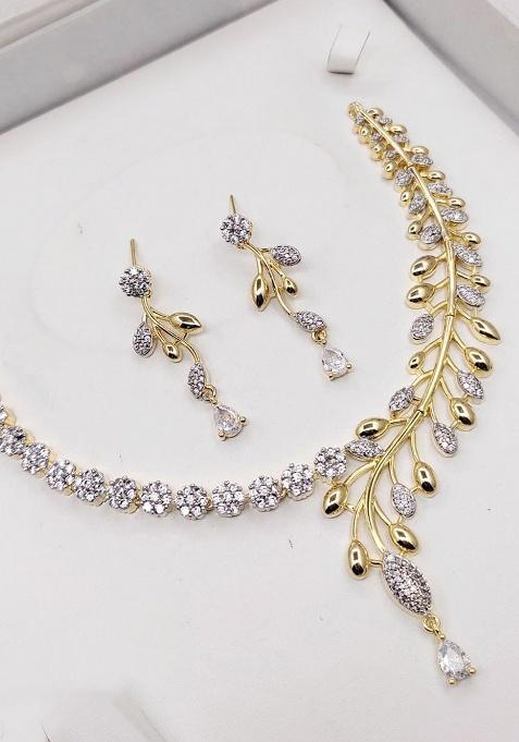 Gold Fancy Alloy Necklace Set