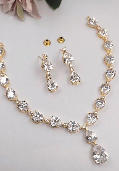 White Fancy Alloy Necklace Set