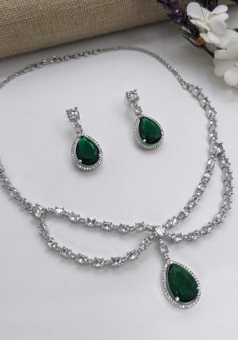 Green Fancy Alloy Necklace Set