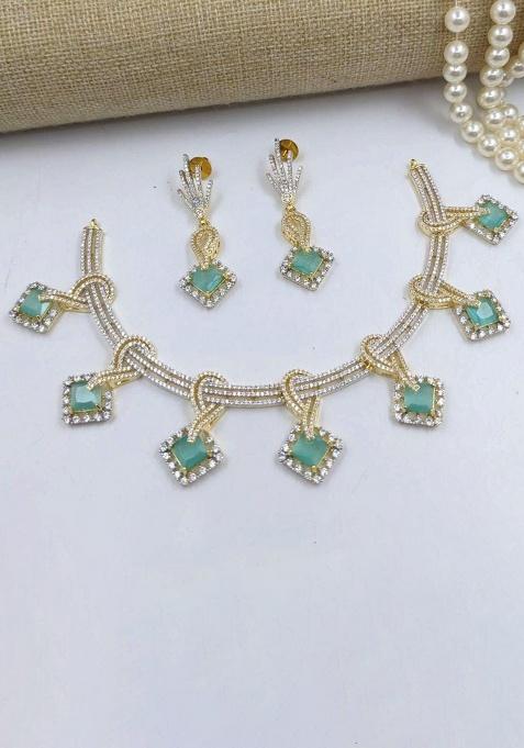 Green Fancy Alloy Necklace Set