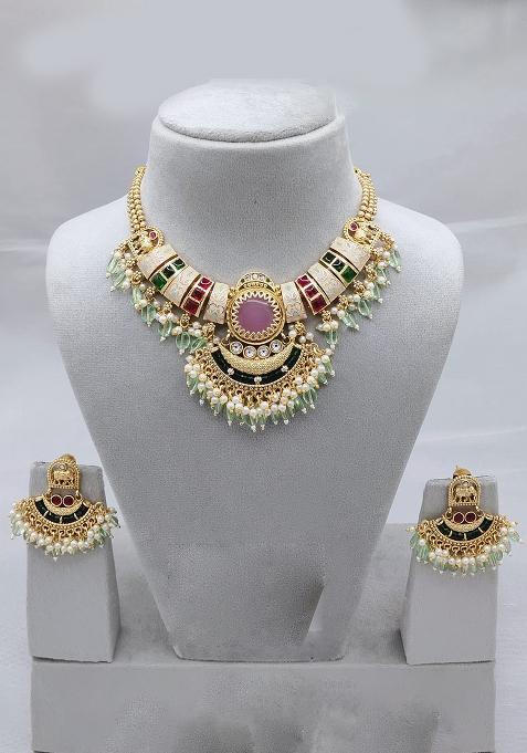 Multi Color Fancy Copper Necklace Set