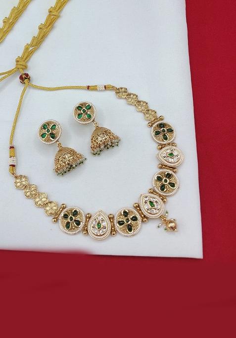 Green Fancy Copper Necklace Set