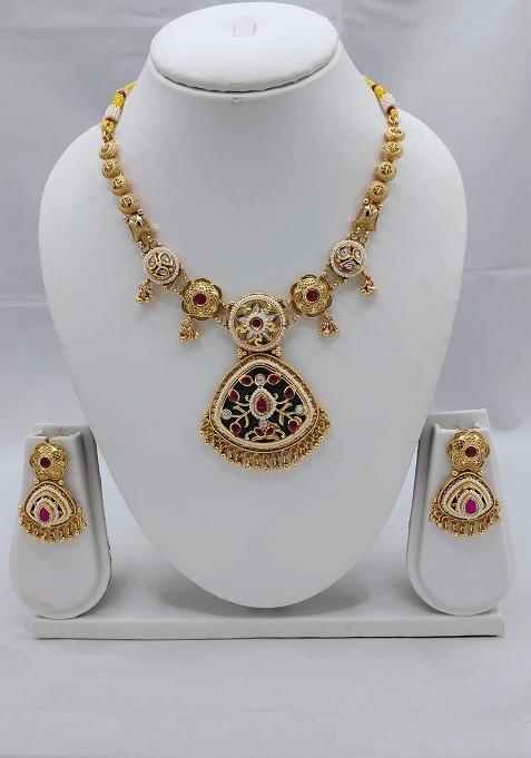 Pink Fancy Copper Necklace Set