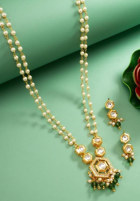 Green Gold Plated Brass Jewellery Set