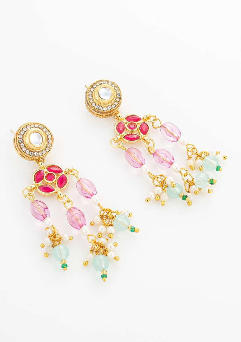 Multi Gold Plated Brass Jewellery Set - Indya