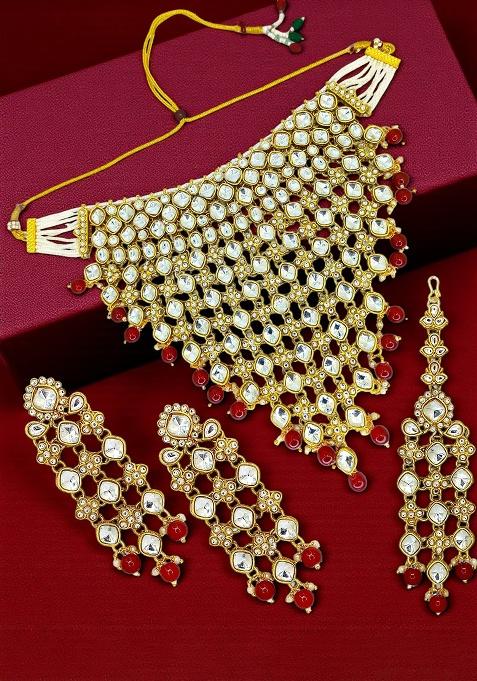 Gold Adjustable Alloy Neckalce Set
