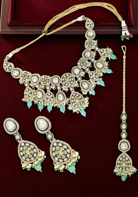 Gold Adjustable Alloy Neckalce Set