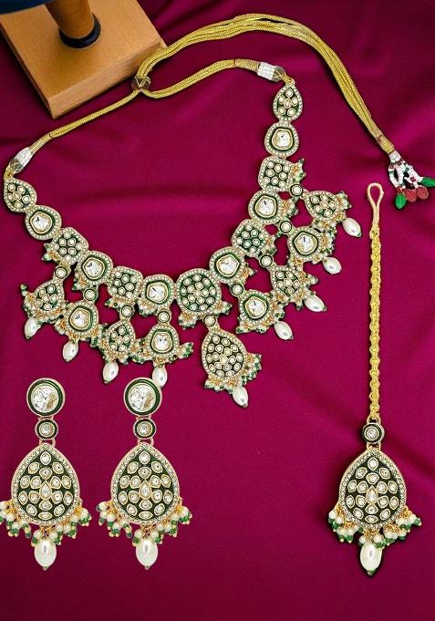 Gold Adjustable Alloy Neckalce Set