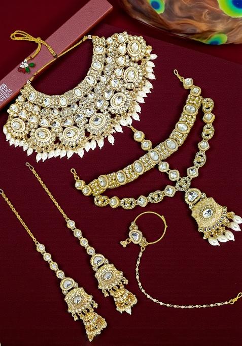 Gold Adjustable Alloy Neckalce Set