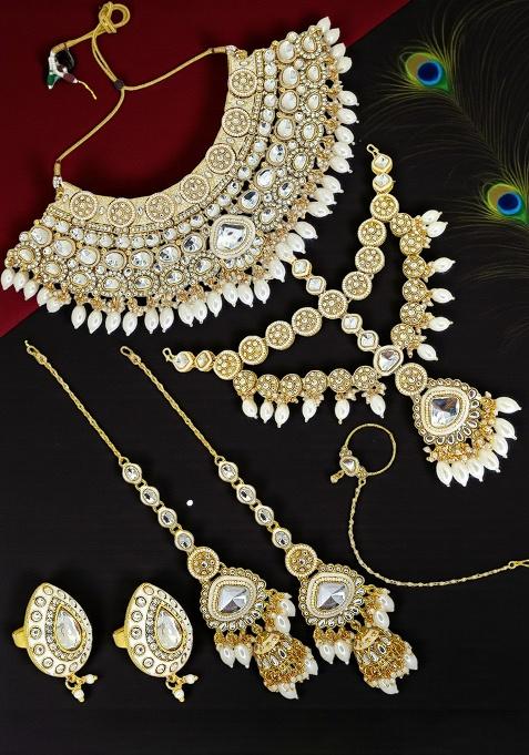 Gold Adjustable Alloy Neckalce Set