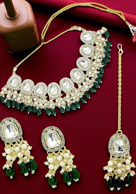 Gold Adjustable Alloy Neckalce Set