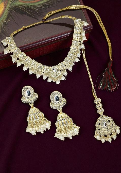Gold Adjustable Alloy Neckalce Set