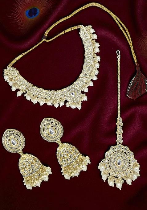 Gold Adjustable Alloy Neckalce Set